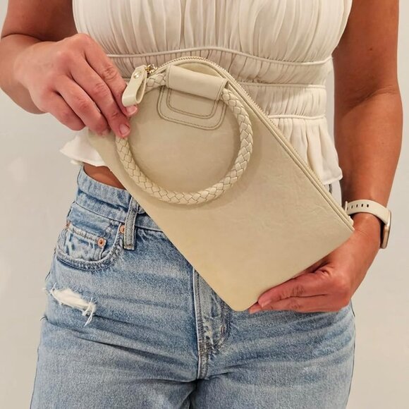 Quality Cream Wristlet Clutch – Lightweight, Durable with Internal Zipper Pocket - Picture 4 of 8